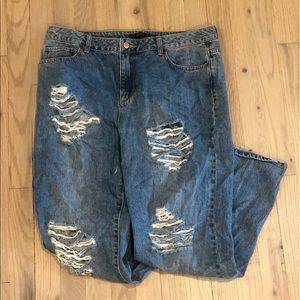 Distressed Boyfriend Jeans, Size 30